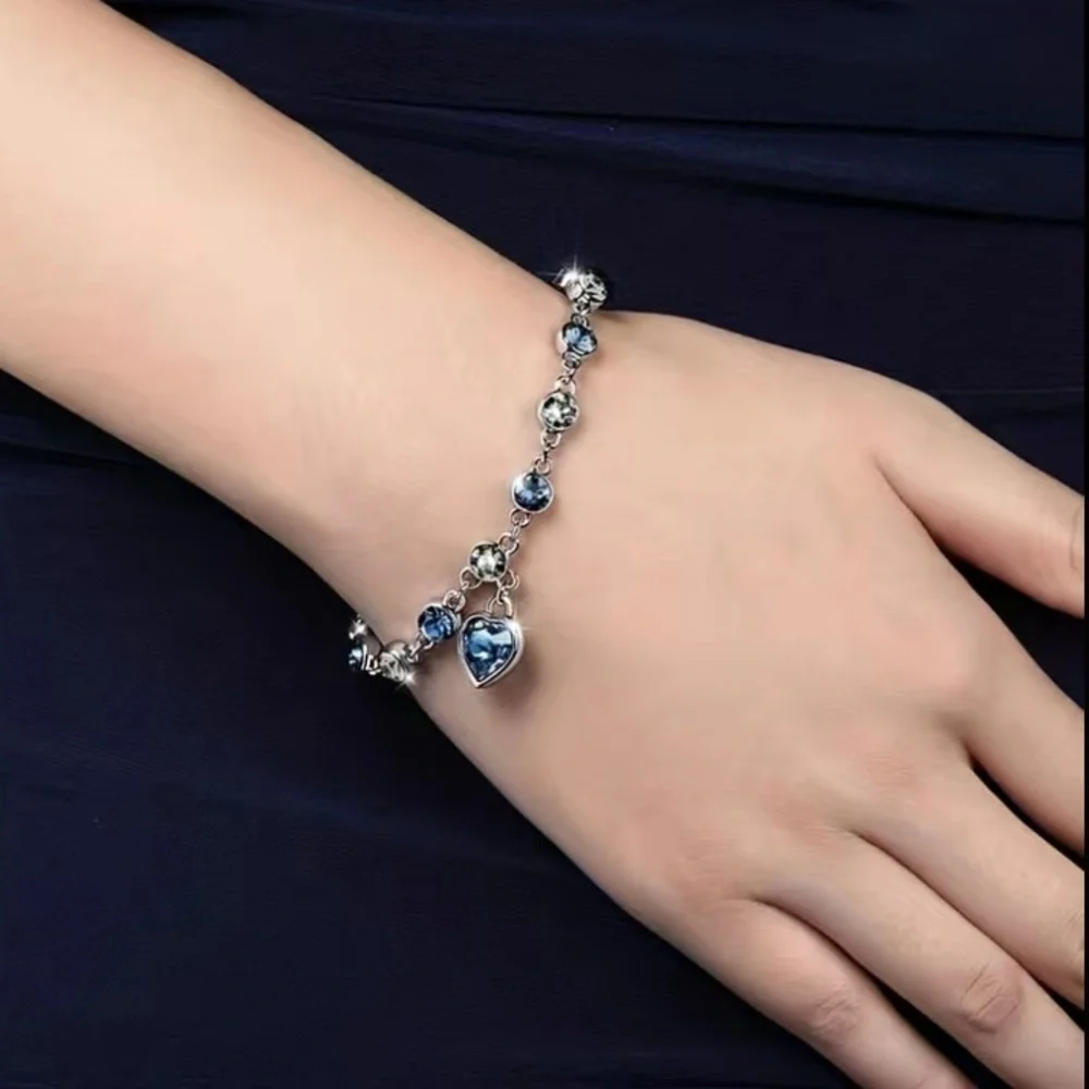 Blue Sapphire Heart Bracelet
